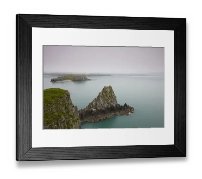 Framed Print : USA, Alaska, Katmai National Park, Fog above Cape Nukshak and Hallo Bay on summer morning Framed Print : USA, Alaska, Katmai National Park, Fog above Cape Nukshak and Hallo Bay on summer morning