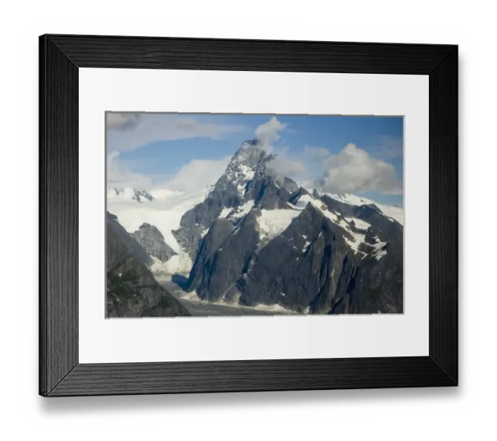 Framed Print : North America, USA, AK, Inside Passage. Glacier in Coastal Mountains seen from float