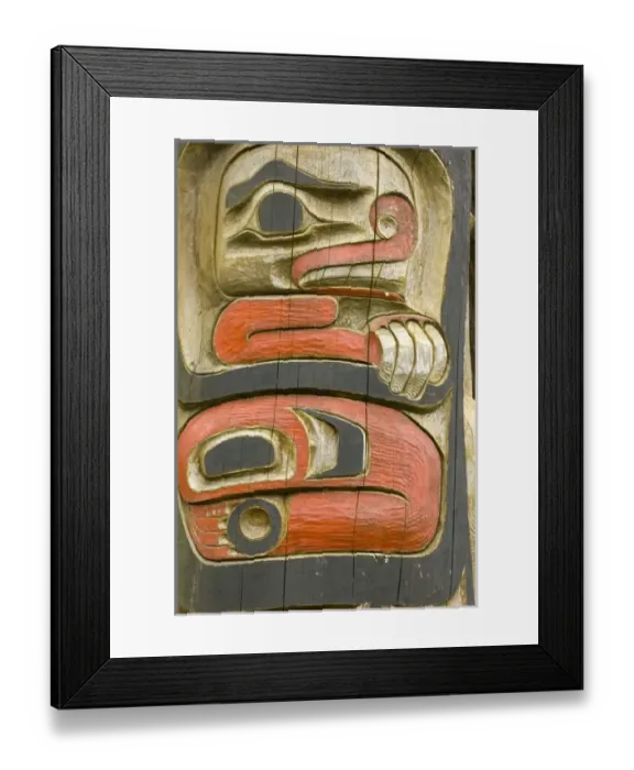 Framed Print : North America, USA, AK, Inside Passage, Kake. Tlingit Totem Pole detail