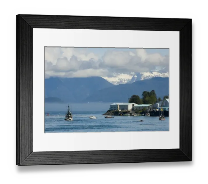 Framed Print : North America, USA, AK, Petersburg. Busy commercial fishing town