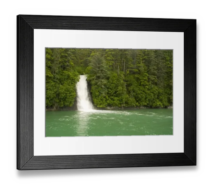 Framed Print : North America, USA, AK, Inside Passage. Picturesque waterfall Framed Print : North America, USA, AK, Inside Passage. Picturesque waterfall