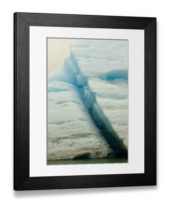 Framed Print : NorthAmerica, USA, AK, Inside Passage. Waterline cleft in upended iceberg