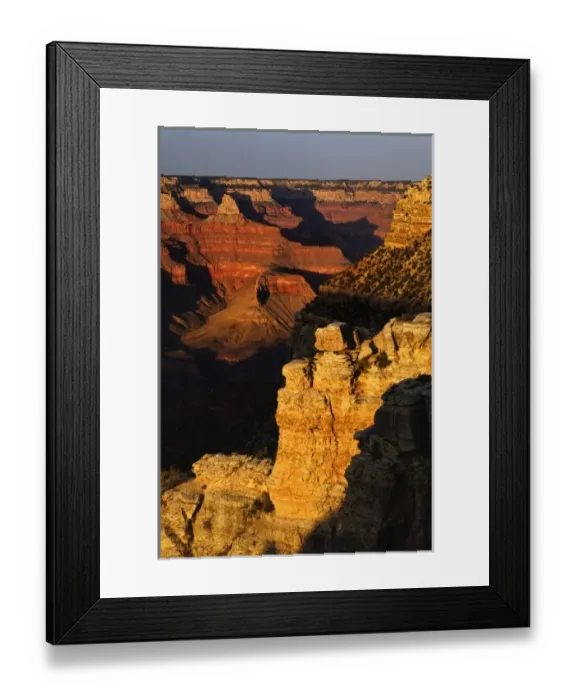 Framed Print : South rim of the Grand Canyon at sunset, Arizona