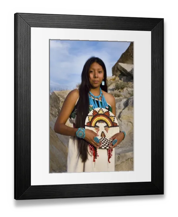 Framed Print : Traditional Hopi girl, Povi Lomayauma 16 year old teenager, dressed in traditionally Framed Print : Traditional Hopi girl, Povi Lomayauma 16 year old teenager, dressed in traditionally