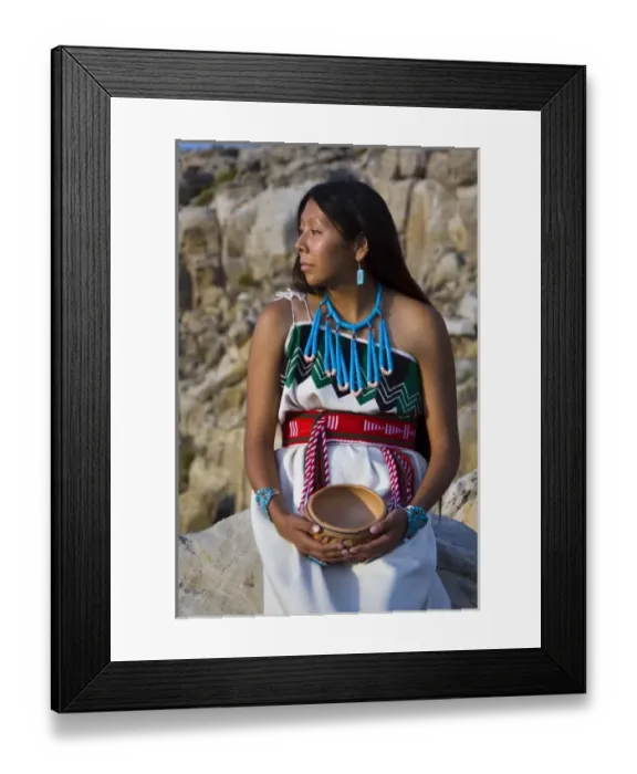 Framed Print : Traditional Hopi girl, Povi Lomayauma 16 year old teenager, dressed in traditionally Framed Print : Traditional Hopi girl, Povi Lomayauma 16 year old teenager, dressed in traditionally
