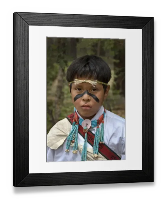 Framed Print : 10 year old Hopi boy, Clay Kewanwytewa, dressed in traditional yucca headband, turquoise Framed Print : 10 year old Hopi boy, Clay Kewanwytewa, dressed in traditional yucca headband, turquoise