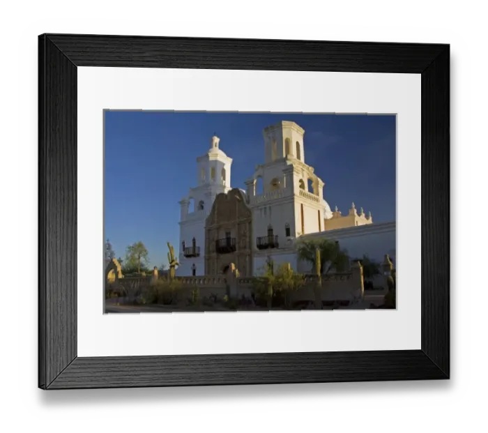 Framed Print : USA, Arizona, Pima County. San Xavier del Bac Mission near Tucson Framed Print : USA, Arizona, Pima County. San Xavier del Bac Mission near Tucson