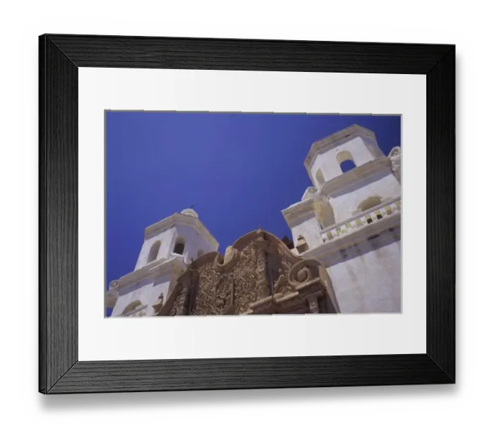 Framed Print : Twin towers of Mission San Xavier del Bac, San Xavier Indian Reservation, near Tucson Framed Print : Twin towers of Mission San Xavier del Bac, San Xavier Indian Reservation, near Tucson