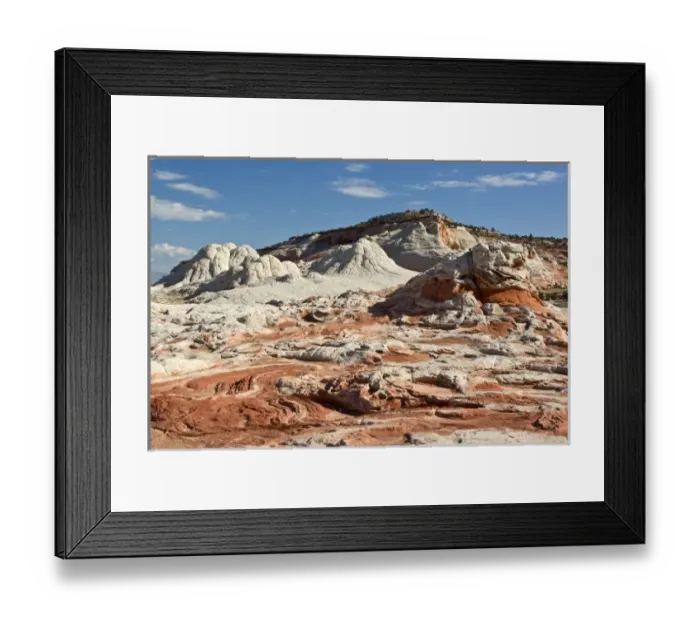 Framed Print : USA, Arizona, Vermilion Cliffs National Monument. Red and white toned sandstone formations