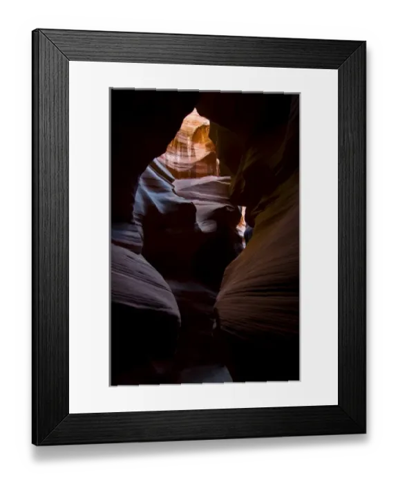 Framed Print : USA, Arizona, Page. Reflected sunlight creates amber walls in Waterholes or Secret Canyon Framed Print : USA, Arizona, Page. Reflected sunlight creates amber walls in Waterholes or Secret Canyon