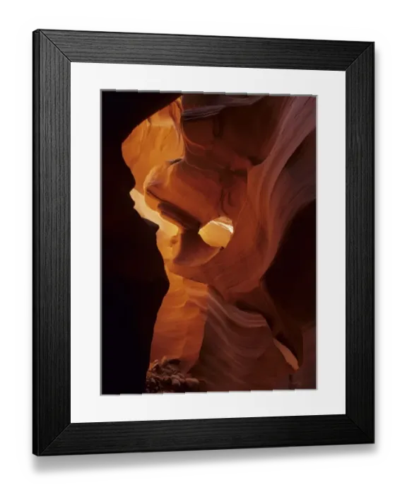 Framed Print : USA, Arizona, Navajo Tribal Land. Reflected sunlight creates amber walls in Lower Antelope Canyon