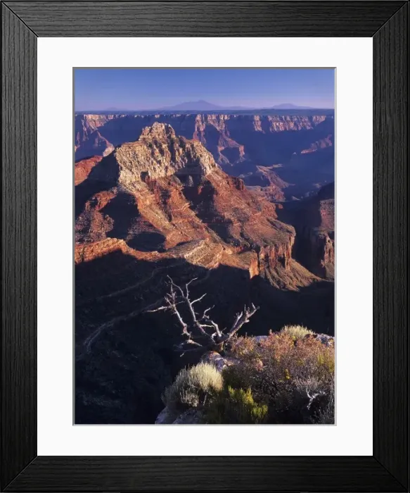 Framed Print : USA, Arizona, Grand Canyon NP. Vishnu Temple juts high above the canyon floor; Cape Royal