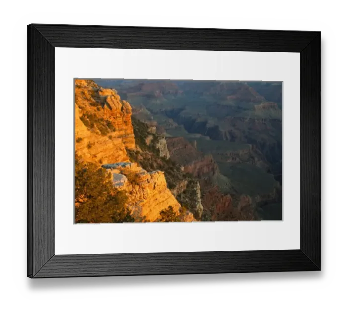 Framed Print : First light of the day hits walls at Mather Point along the South Rim of Grand Canyon Framed Print : First light of the day hits walls at Mather Point along the South Rim of Grand Canyon