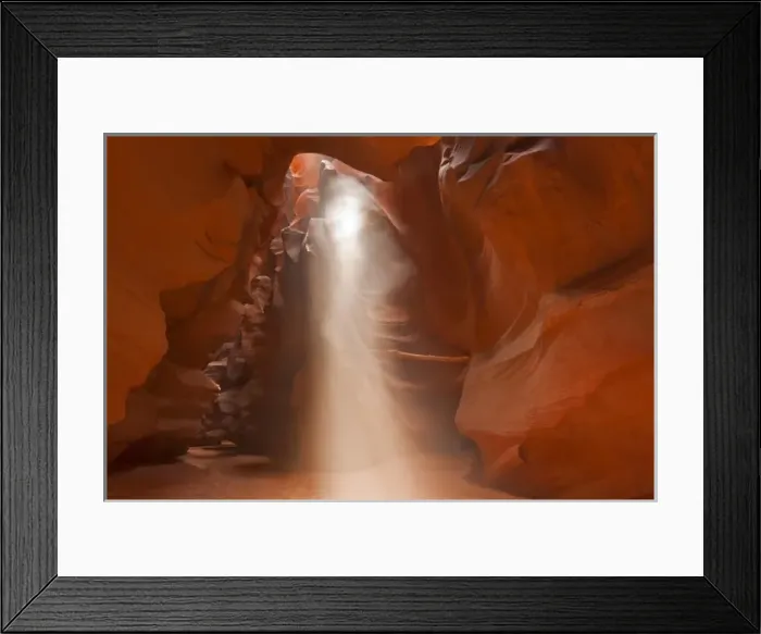 Framed Print : Light beams down into Upper Antelope Canyon on the Navajo Reservation near Page, Arizona