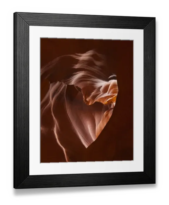 Framed Print : Light beams down into Upper Antelope Canyon forming a heart shape on the Navajo Reservation Framed Print : Light beams down into Upper Antelope Canyon forming a heart shape on the Navajo Reservation