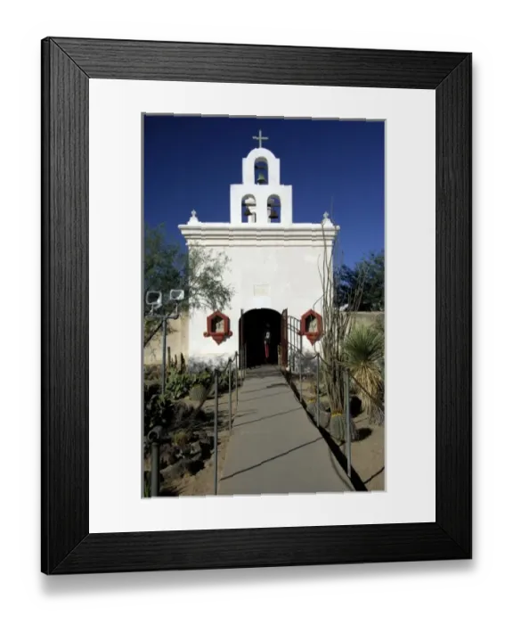 Framed Print : USA, Arizona, Tucson. Mission San Xavier del Bac (aka White Dove of the Desert)