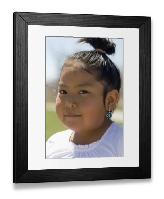 Framed Print : Portrait of a young Navajo Indian girl from Arizona, USA. (MR) Framed Print : Portrait of a young Navajo Indian girl from Arizona, USA. (MR)