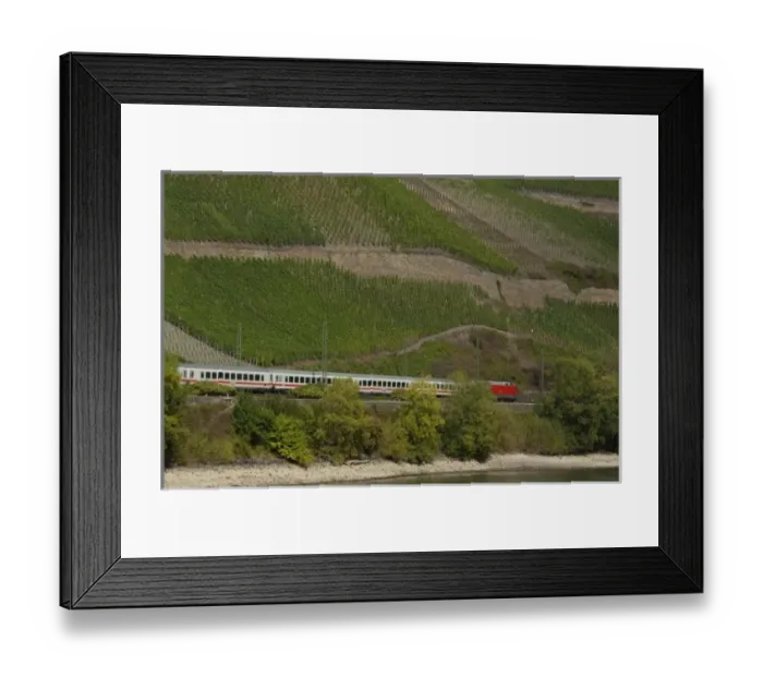 Framed Print : Germany, Rhine River. View along the Rhine River near Boppard (mile marker 570) Framed Print : Germany, Rhine River. View along the Rhine River near Boppard (mile marker 570)