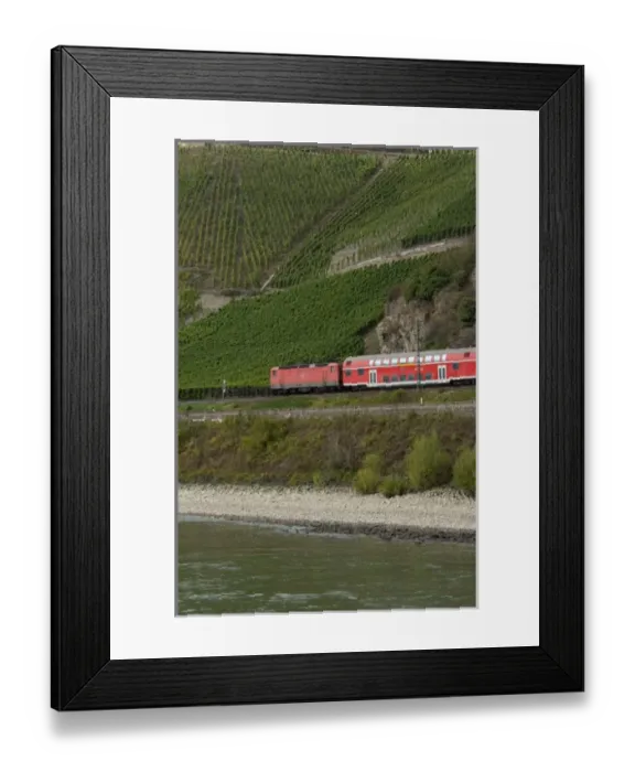 Framed Print : Germany, Rhine River. View along the Rhine River near Boppard (mile marker 570) Framed Print : Germany, Rhine River. View along the Rhine River near Boppard (mile marker 570)