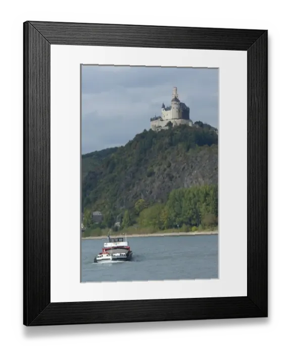 Framed Print : Germany, Rhine River. View between Mainz & Koblenz at Braubach (mile marker 580) Framed Print : Germany, Rhine River. View between Mainz & Koblenz at Braubach (mile marker 580)