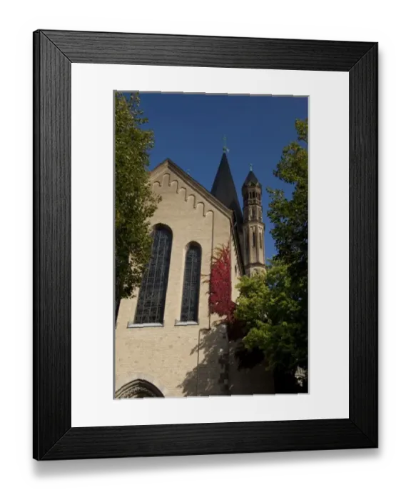 Framed Print : Germany, Cologne. Historic 12th century Romanesque landmark church of St. Martin, exterior