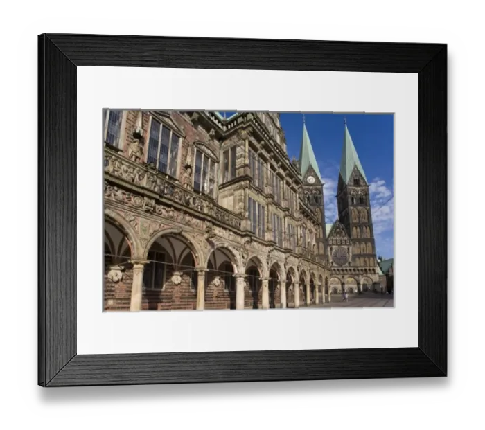 Framed Print : Rathaus (city hall), St Petri Dom (St Peters Cathedral), Marktplaz, Bremen Framed Print : Rathaus (city hall), St Petri Dom (St Peters Cathedral), Marktplaz, Bremen