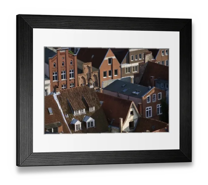 Framed Print : Houses in old neighborhood of Lubeck, Schleswig-Holstein, Germany
