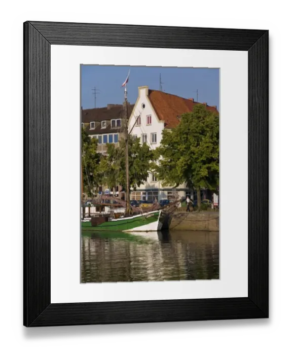 Framed Print : Trave River, harbor, schooner, Lubeck, Schleswig-Holstein, Germany Framed Print : Trave River, harbor, schooner, Lubeck, Schleswig-Holstein, Germany