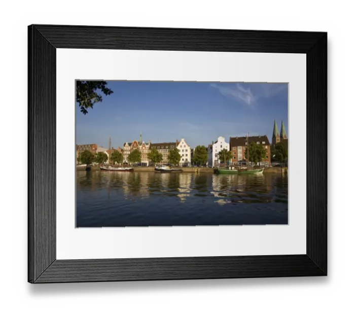 Framed Print : Trave River, harbor, Lubeck, Schleswig-Holstein, Germany Framed Print : Trave River, harbor, Lubeck, Schleswig-Holstein, Germany