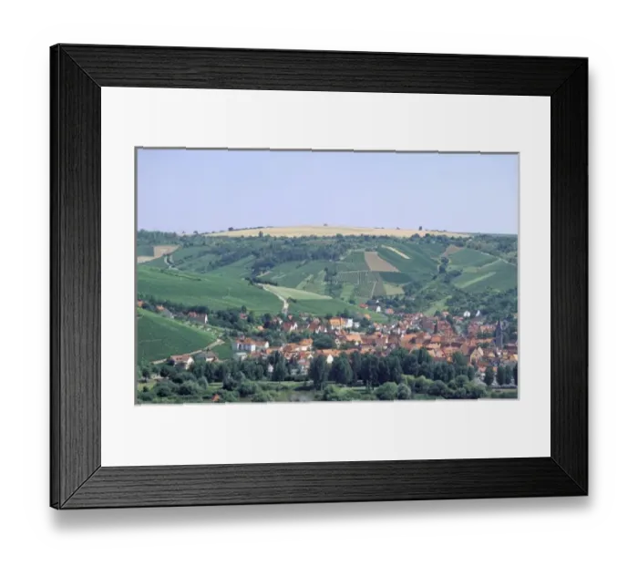 Framed Print : Europe, Germany, Volkahstaot (German Village along Danube River)