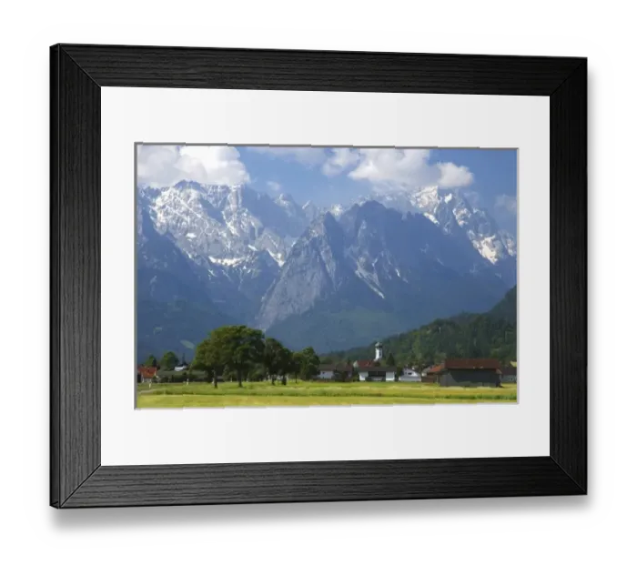 Framed Print : The town of Farchant and the Austrian Alps in Southern Germany Framed Print : The town of Farchant and the Austrian Alps in Southern Germany