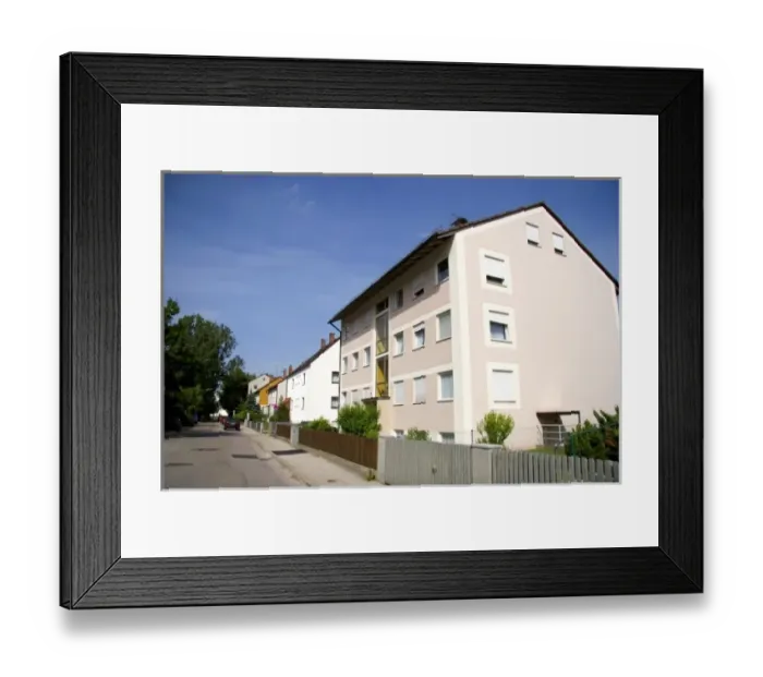 Framed Print : Mid rise housing in Friesing, Germany