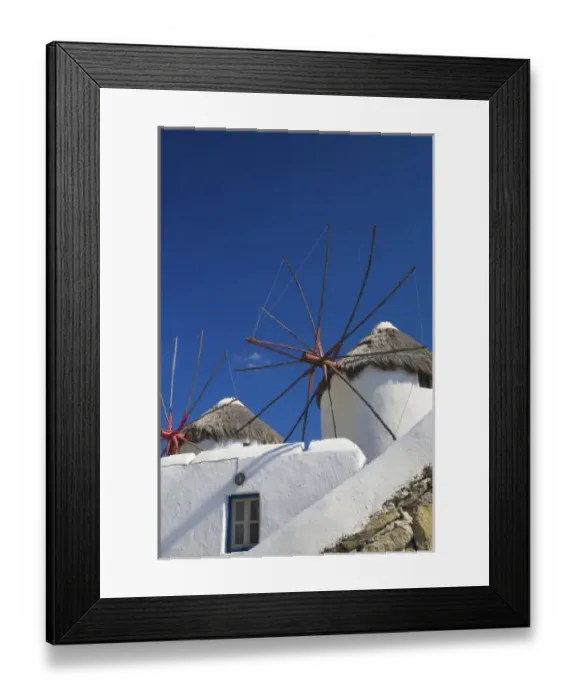 Framed Print : Greece and Greek Island of Mykonos and the harbor town of Hora with the famous windmills Framed Print : Greece and Greek Island of Mykonos and the harbor town of Hora with the famous windmills