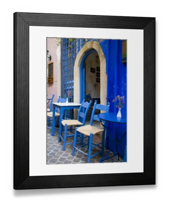 Framed Print : Colorful Blue doorway and siding to old hotel in Old town of Chania Greek Island of Crete Framed Print : Colorful Blue doorway and siding to old hotel in Old town of Chania Greek Island of Crete