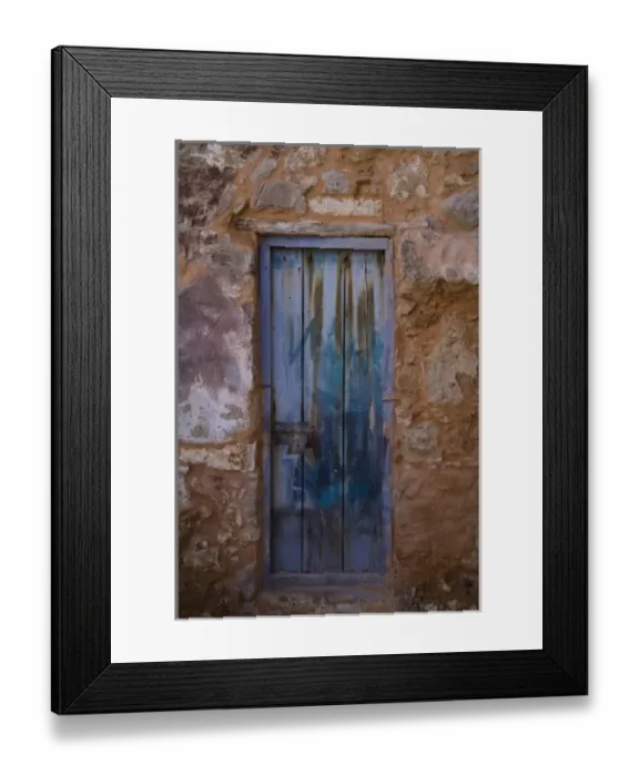 Framed Print : Greek Island of Crete and old town of Chania with old doorway