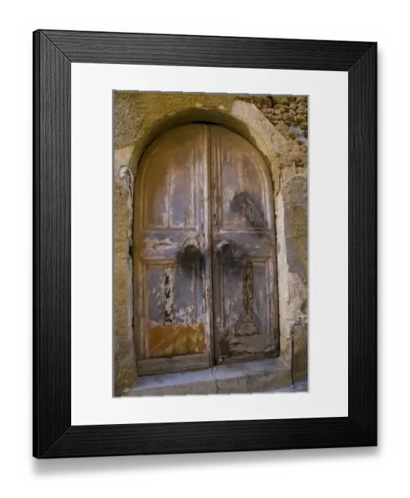 Framed Print : Greek Island of Crete and old town of Chania with old doorway