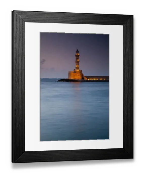 Framed Print : Europe, Greece, Greek Isles, Crete, Chania, Old Harbor, Venitian Lighthouse, Dusk Framed Print : Europe, Greece, Greek Isles, Crete, Chania, Old Harbor, Venitian Lighthouse, Dusk