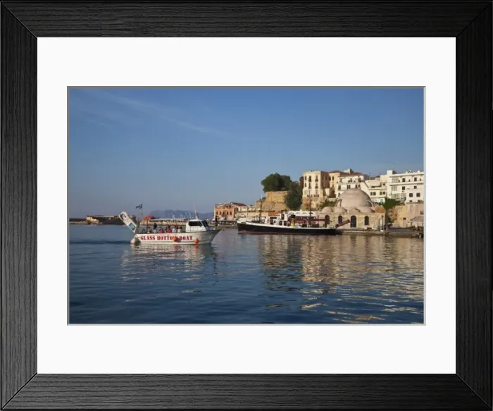 Framed Print : Greece, Crete, Chania, old harbor and its tourist activity Framed Print : Greece, Crete, Chania, old harbor and its tourist activity