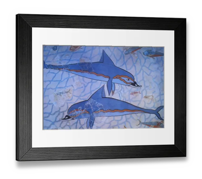 Framed Print : Greece, Crete, Knossos Minoan Palace, dolphin frieze Framed Print : Greece, Crete, Knossos Minoan Palace, dolphin frieze