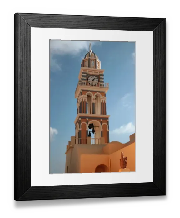 Framed Print : Mediterranean, Aegean, Greece, Greek Islands, Santorini, Thira. Scenic view of this