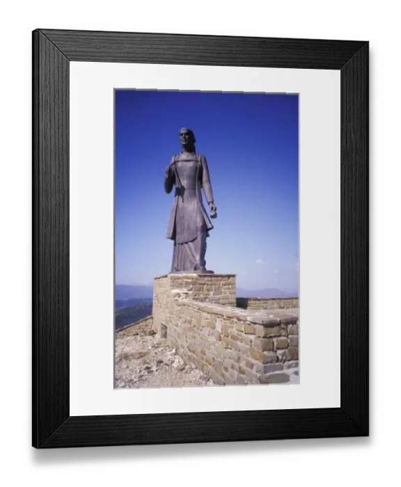 Framed Print : Greece, Epirus, Zagorohoria. Statue of Epirote woman near Monodendri Framed Print : Greece, Epirus, Zagorohoria. Statue of Epirote woman near Monodendri