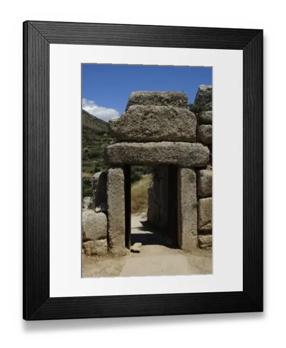Framed Print : Mycenaen Art. Greece. North Gate built around 1250 BC with four blocks of monolithic conglomerate Framed Print : Mycenaen Art. Greece. North Gate built around 1250 BC with four blocks of monolithic conglomerate