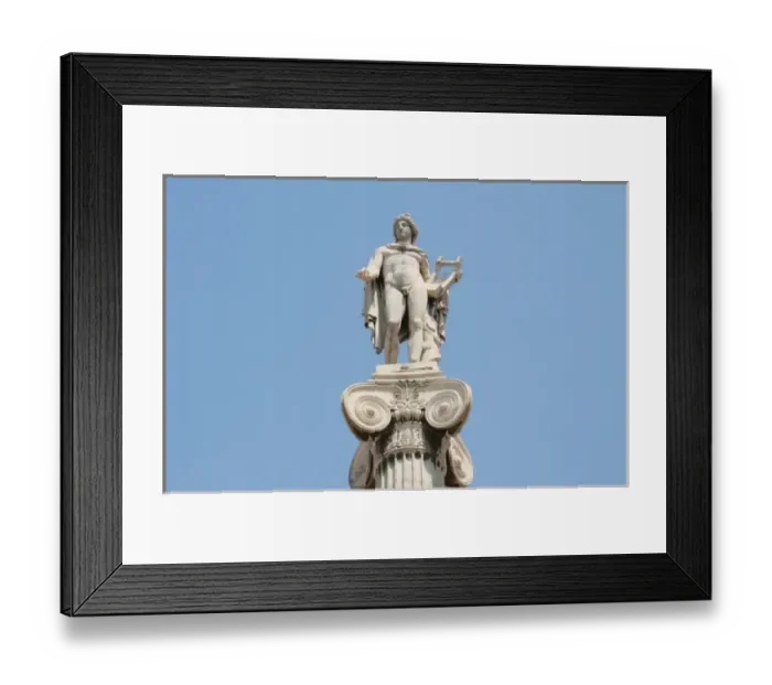 Framed Print : Apollo. (Greek Mythology). Is the god of music, archery and healing. Statue of Apollo Framed Print : Apollo. (Greek Mythology). Is the god of music, archery and healing. Statue of Apollo