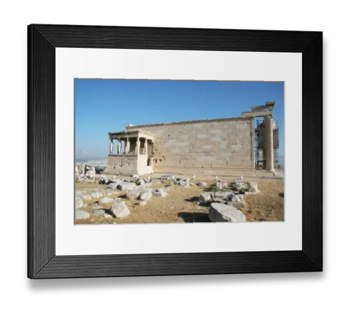 Framed Print : Greek Art. Erechtheum. Temple ionic built between 421-407 BC. Acropolis, Athens, Greece
