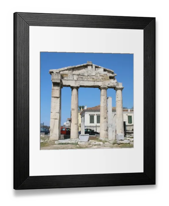 Framed Print : Roman Art. Roman Agora. Remains of the gate into the Roman Forum. Athens, Central Greece Framed Print : Roman Art. Roman Agora. Remains of the gate into the Roman Forum. Athens, Central Greece