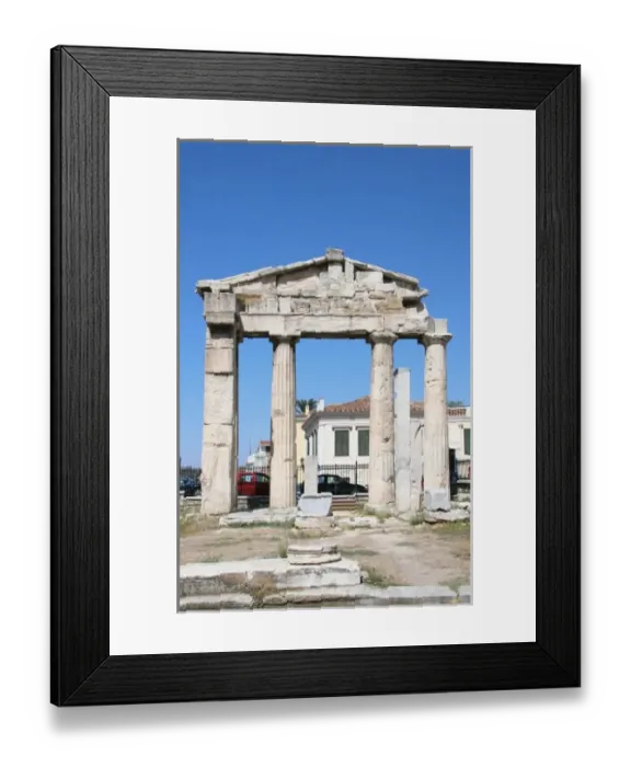 Framed Print : Roman Art. Roman Agora. Remains of the gate into the Roman Forum. Athens, Central Greece Framed Print : Roman Art. Roman Agora. Remains of the gate into the Roman Forum. Athens, Central Greece