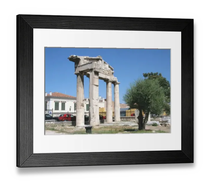 Framed Print : Roman Art. Roman Agora. Remains of the gate into the Roman Forum. Athens, Central Greece Framed Print : Roman Art. Roman Agora. Remains of the gate into the Roman Forum. Athens, Central Greece
