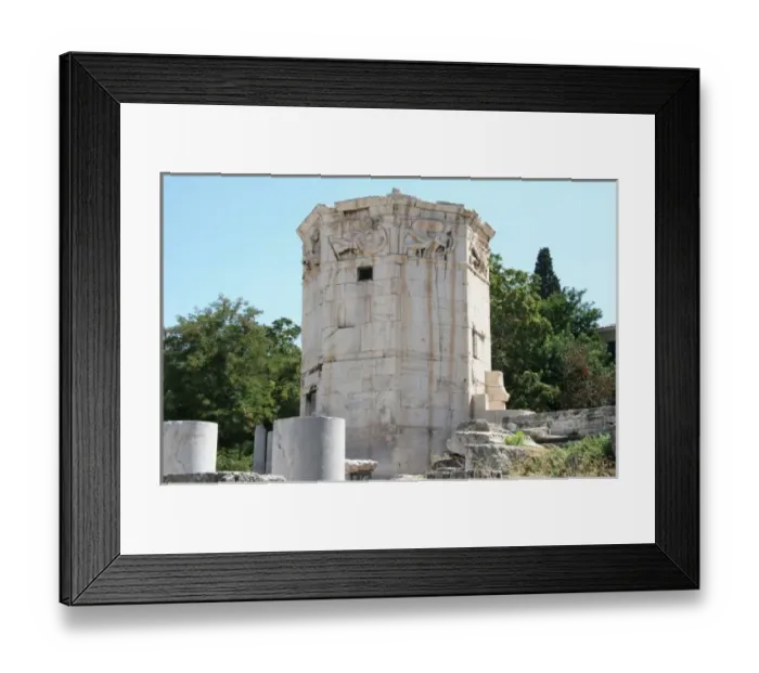Framed Print : Roman Art. Tower of the Winds (Horologion). Octagonal Pentelic marble clock tower