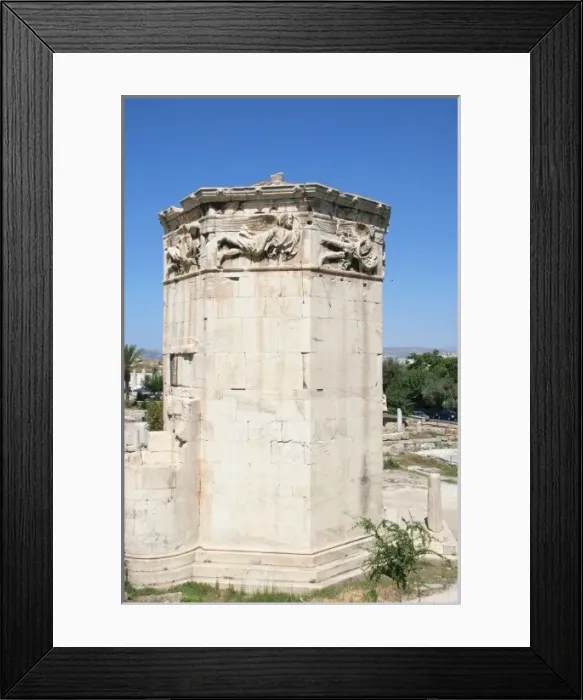 Framed Print : Roman Art. Tower of the Winds (Horologion). Octagonal Pentelic marble clock tower Framed Print : Roman Art. Tower of the Winds (Horologion). Octagonal Pentelic marble clock tower