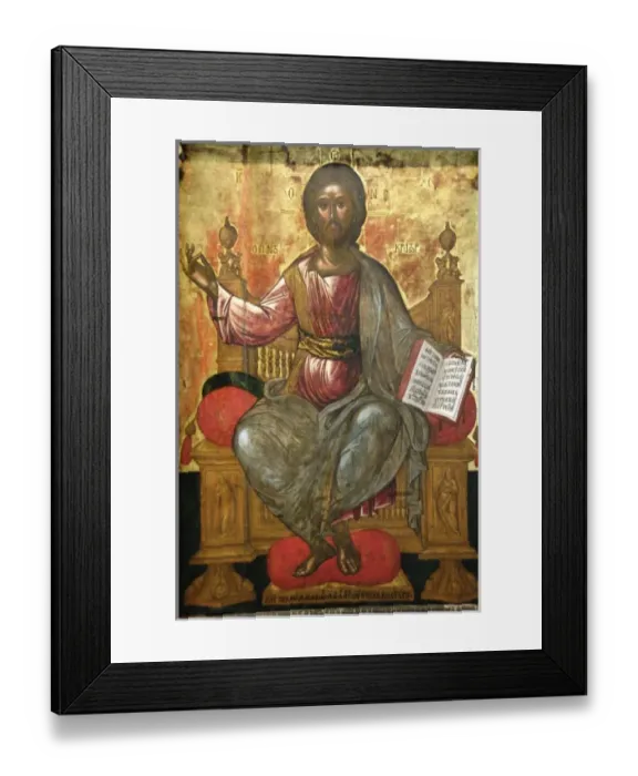 Framed Print : Christ in Majesty. Second half of the 16th century. Wooden iconostasis of the church of St Framed Print : Christ in Majesty. Second half of the 16th century. Wooden iconostasis of the church of St